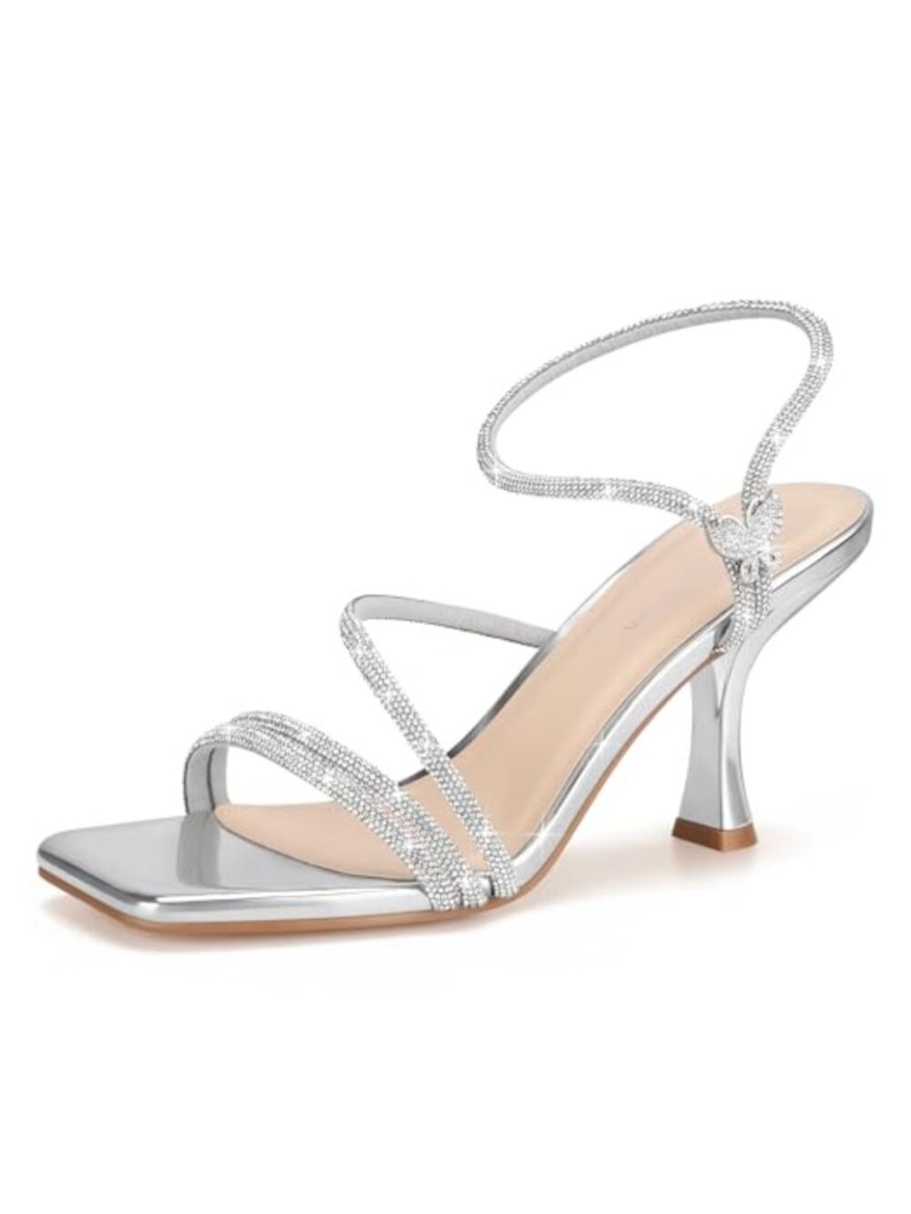 Strappy Kitten Heel Square Open Toe Sandals Ankle Strap Party Wedding Shoes